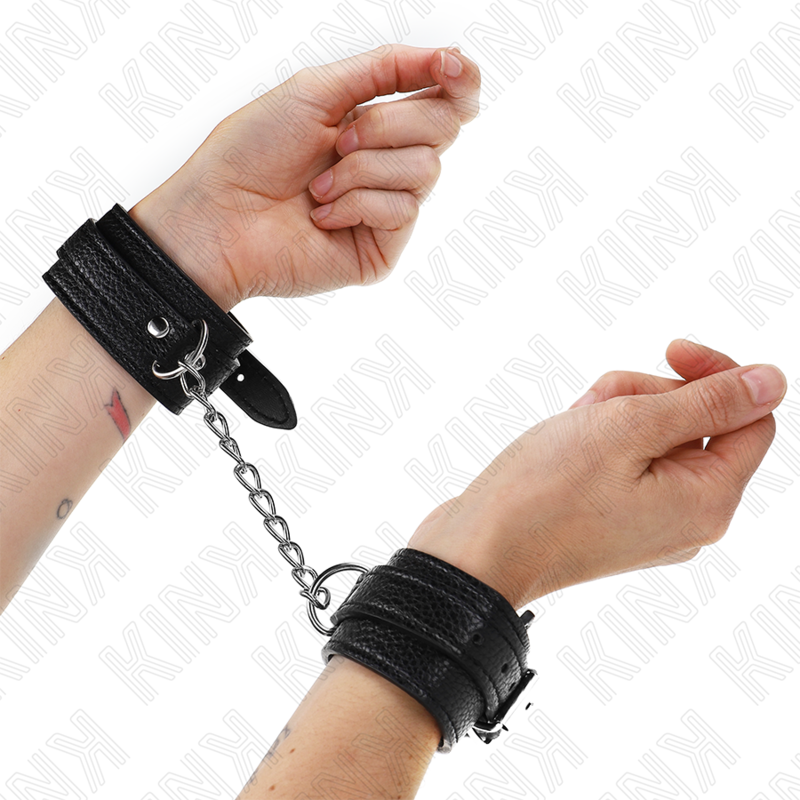 KINK - MUÑEQUERAS ESTILO SERPIENTE NEGRO AJUSTABLE 20-28 CM X 5.4 CM - BDSM & BONDAGE - El Arte del Placer
