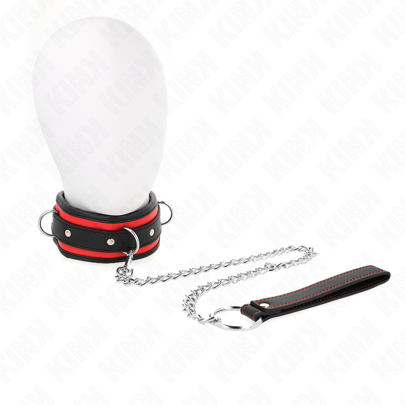 KINK - COLLAR CON CORREA 65 CM PESADO MODELO 2 AJUSTABLE 36.5-50 CM - BDSM & BONDAGE - El Arte del Placer