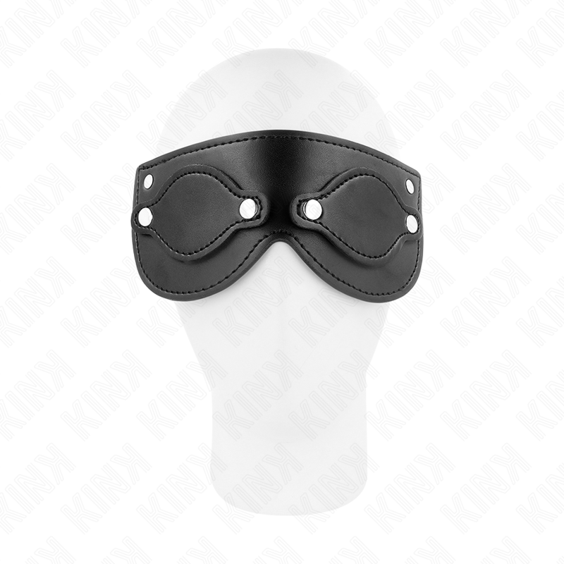 KINK - MÁSCARA DE POLIPIEL CON CUBIERTAS PARA OJOS DESMONTABLES 22 x 9 CM - BDSM & BONDAGE - El Arte del Placer