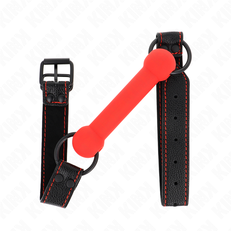 KINK – MORDAZA FORMA DE HUESO CON CORREA POLIPIEL AJUSTABLE 41-57 CM - BDSM & BONDAGE - El Arte del Placer