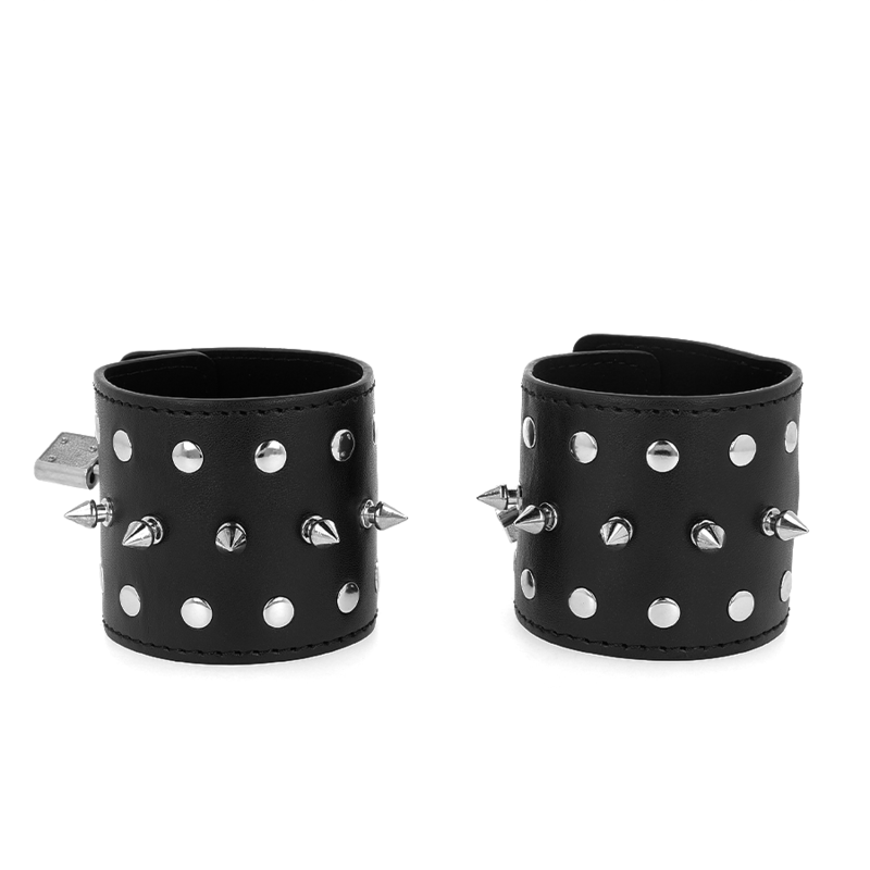 KINK - MUÑEQUERAS ESTILO PUNK CON PINCHOS 25 X 6 CM - BDSM & BONDAGE - El Arte del Placer