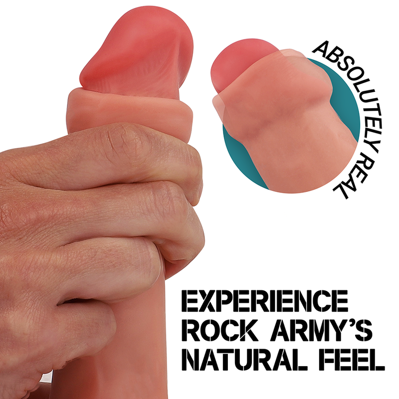 ROCKARMY - RAPTOR DILDO REALISTA DUAL DENSITY LIQUID SILICONE 24 CM -O- 4.4 CM - Dildos sin Vibración - El Arte del Pla…