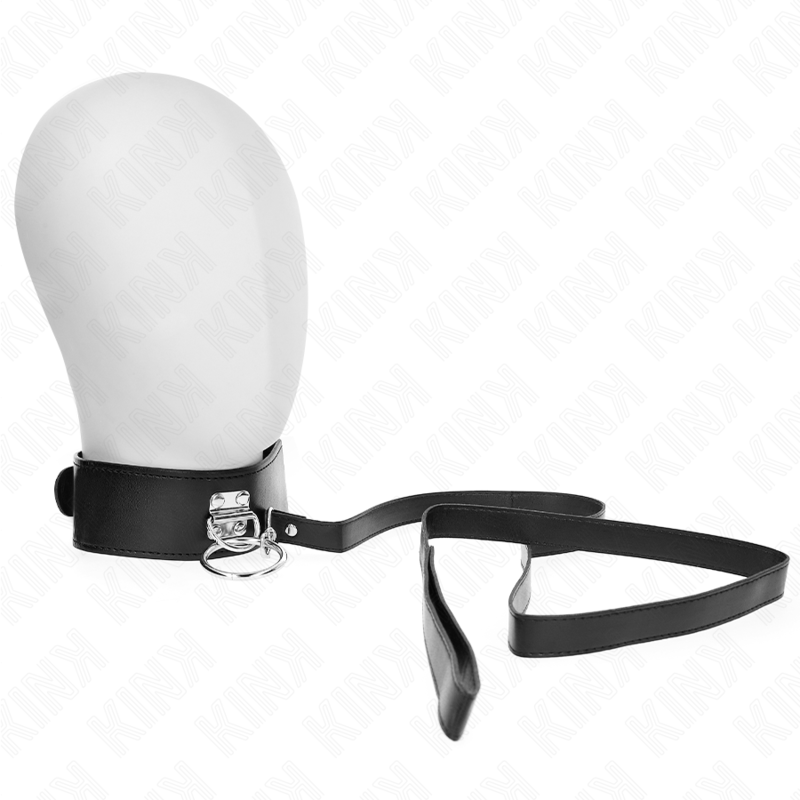 KINK - COLLAR CON CORREA 116 CM CON TACHUELAS CORREA POLIPIEL 50 X 5 CM - BDSM & BONDAGE - El Arte del Placer