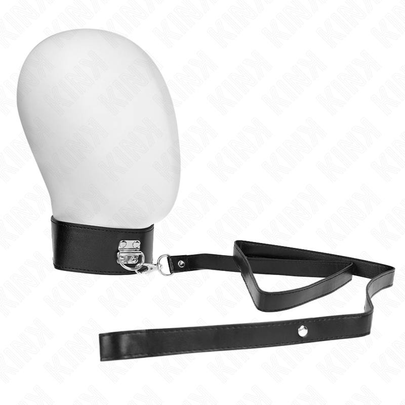 KINK - COLLAR CON CORREA 116 CM MODELO 2 AJUSTABLE 36-43 CM X 5 CM - BDSM & BONDAGE - El Arte del Placer
