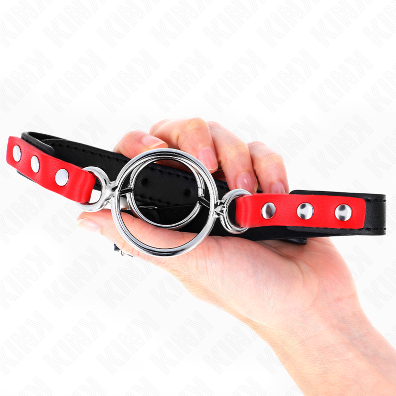 KINK - MORDAZA CON MÚLTIPLES JUNTAS TÓRICAS 4 / 4.8 CM ROJO AJUSTABLE 38 X 56 CM - BDSM & BONDAGE - El Arte del Pla…