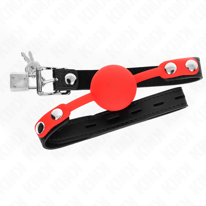 KINK - MORDAZA DE BOLA 4 CM DE SILICONA CON CANDADO 60 x 2 CM - BDSM & BONDAGE - El Arte del Placer