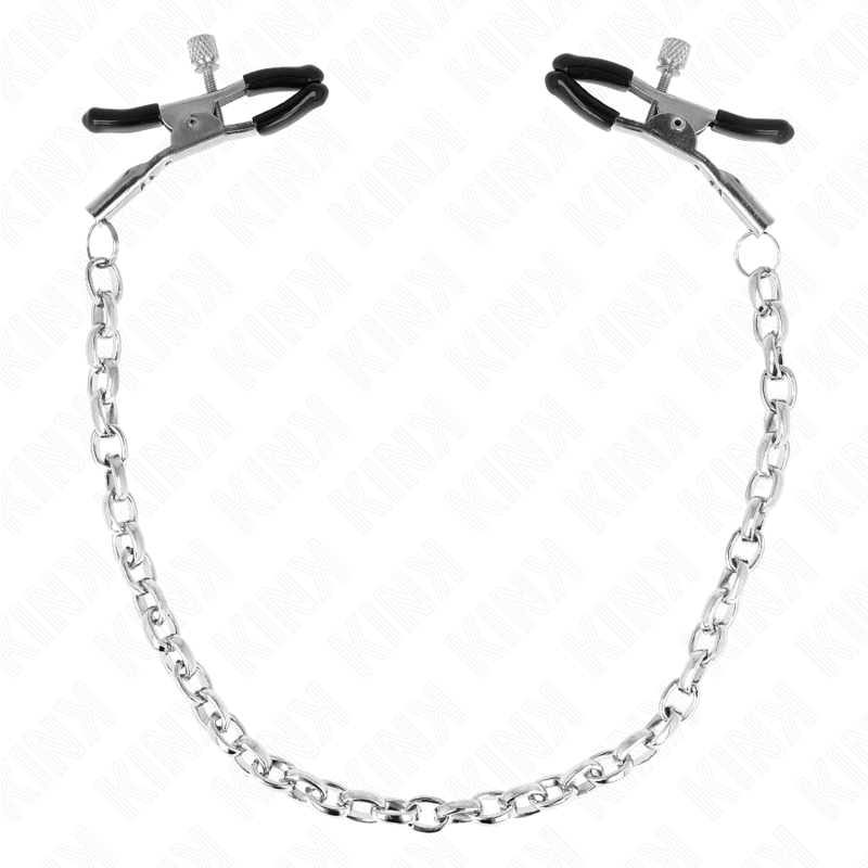 KINK - PINZAS PARA PEZONES CON CADENA GRUESA 30 CM - Artículos BDSM - El Arte del Placer