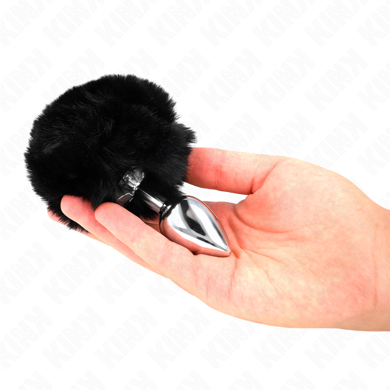 KINK – PLUG 7 X 3 CM DE ACERO INOXIDABLE CON COLA DE CONEJO PIEL SINTÉTICA 8 CM - Artículos BDSM - El Arte del Pl…