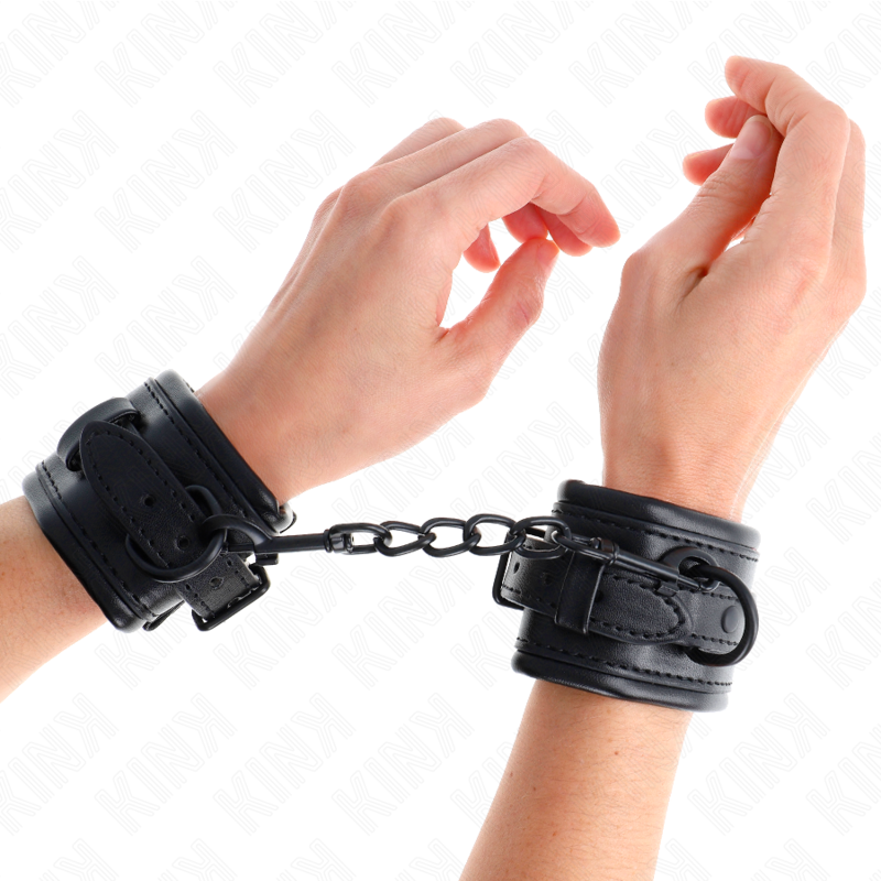 KINK - MUÑEQUERAS AJUSTABLE NEGRO 20-30 CM X 6 CM - BDSM & BONDAGE - El Arte del Placer
