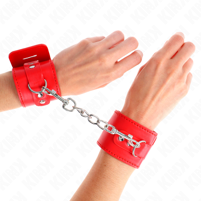 KINK – MUÑEQUERAS CON CIERRE CANDADO AJUSTABLE 16-23 CM X 5.5 CM - BDSM & BONDAGE - El Arte del Placer