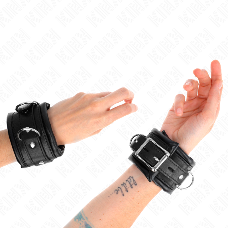 KINK – MUÑEQUERAS ESTILO HEAVY FORRO AJUSTABLE 20-30 CM X 6 CM - BDSM & BONDAGE - El Arte del Placer