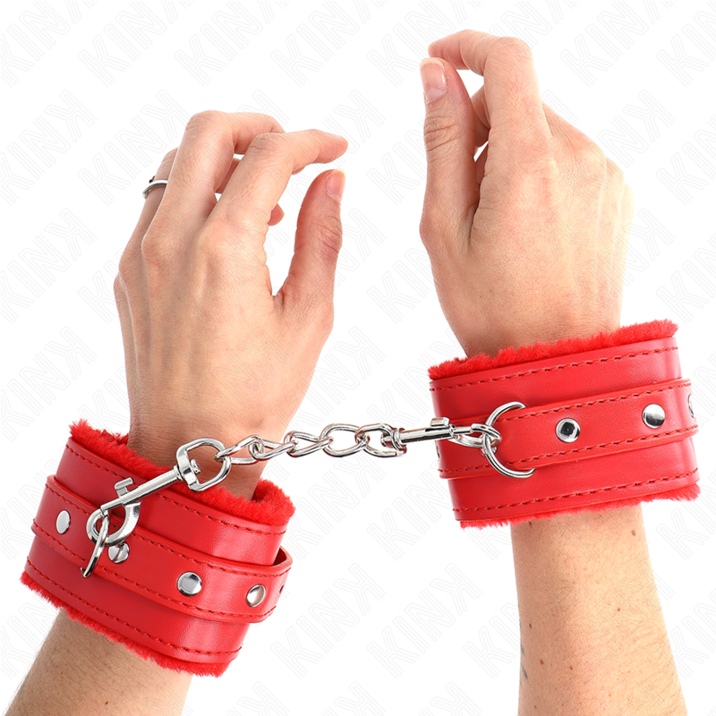 KINK – MUÑEQUERAS FORRADAS PREMIUM CON CORREA AJUSTABLE 17-29 CM X 6 CM - BDSM & BONDAGE - El Arte del Placer