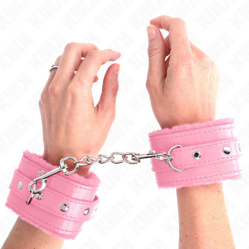 KINK – MUÑEQUERAS FORRADAS PREMIUM CON CORREA AJUSTABLE 17-29 CM X 6 CM - BDSM & BONDAGE - El Arte del Placer