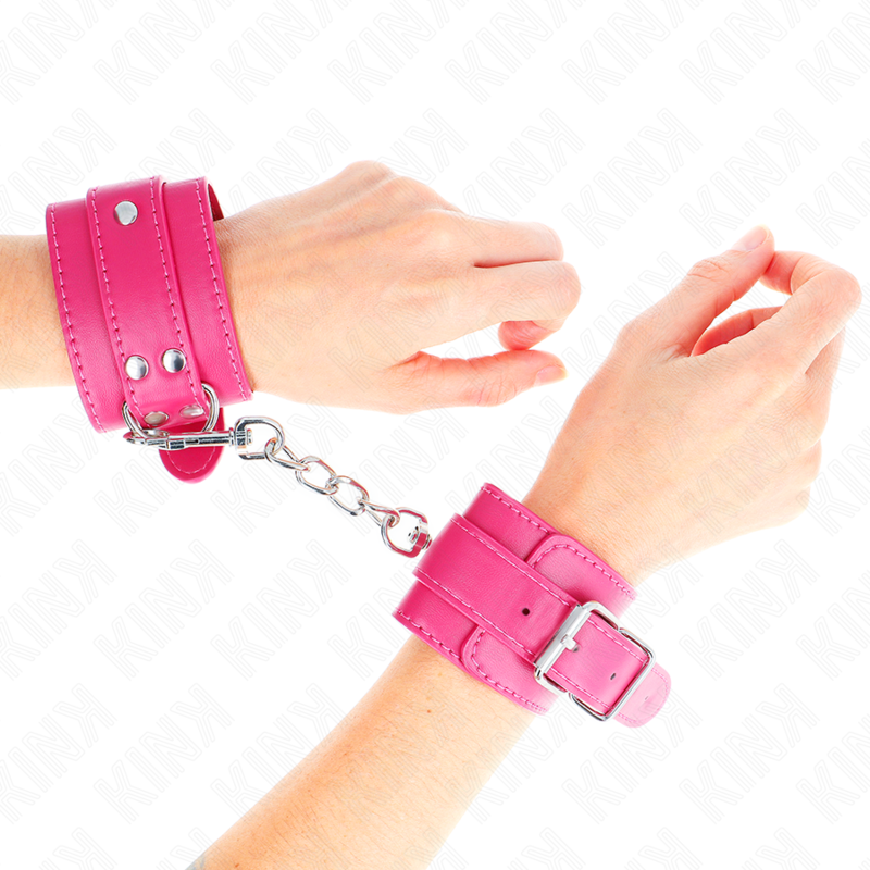 KINK – MUÑEQUERAS CON DETALLES EN AJUSTABLE 20-28 CM X 5.5 CM - BDSM & BONDAGE - El Arte del Placer