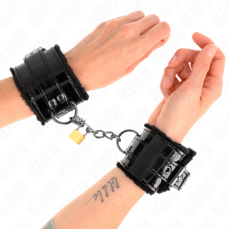 KINK - MUÑEQUERAS LIGERAS CON CIERRE DE COBRE AJUSTABLE 17-29 CM X 5.5 CM - BDSM & BONDAGE - El Arte del Placer