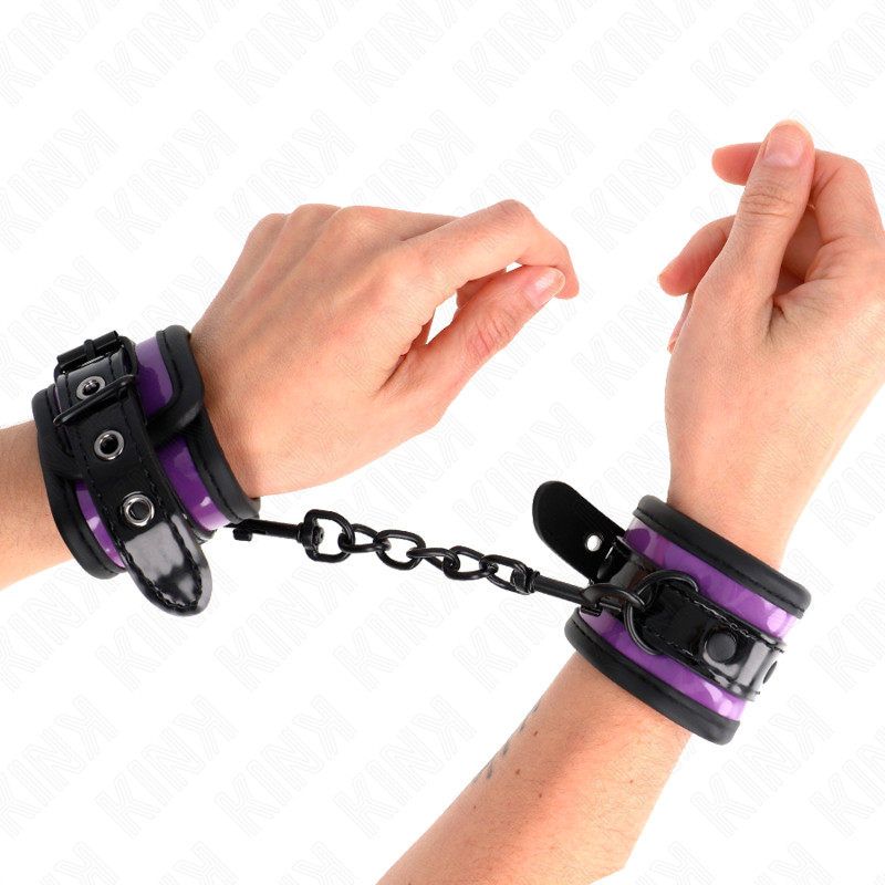 KINK - MUÑEQUERAS NEOPRENO LILA AJUSTABLE 21-28 CM X 5 CM - BDSM & BONDAGE - El Arte del Placer