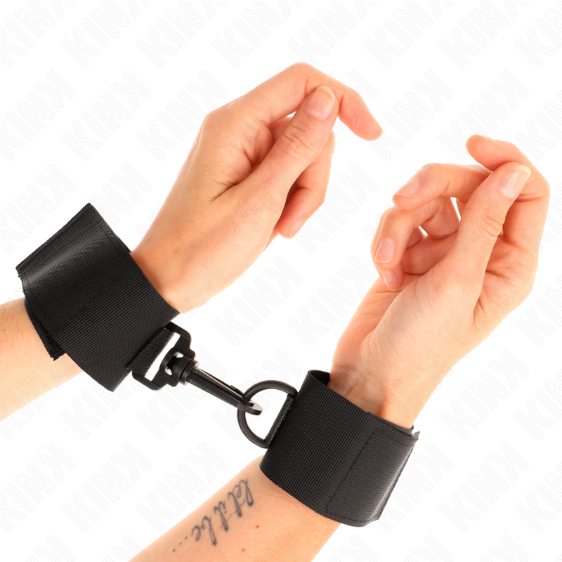 KINK - MUÑEQUERAS NYLON NEGRO - BDSM & BONDAGE - El Arte del Placer