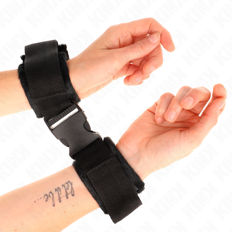 KINK – MUÑEQUERAS NYLON MODELO 1 AJUSTABLE 25-35 CM X 6 CM - BDSM & BONDAGE - El Arte del Placer