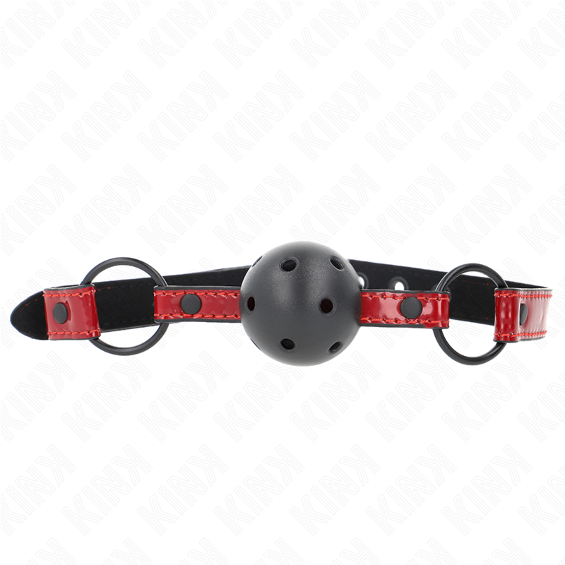 KINK - MORDAZA DE BOLA 4.5 CM DE POLIPIEL BRILLANTE 63.5 X 2 CM AJUSTABLE 41 X 59 CM - BDSM & BONDAGE - El Arte del…