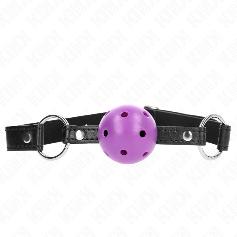 KINK - MORDAZA DE BOLA 4.5 CM MORADO DURA HUECA 63.5 X 2 CM - BDSM & BONDAGE - El Arte del Placer