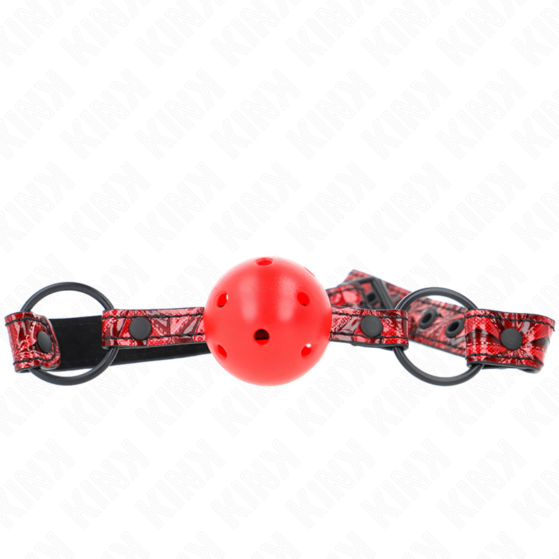 KINK - MORDAZA DE BOLA 4.5 CM CON PATRÓN DE DIAMANTE MODELO 1 64.5 CM AJUSTABLE 42- 60 CM - BDSM & BONDAGE - El Art…
