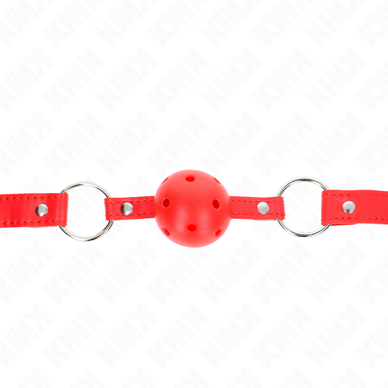 KINK – MORDAZA DE BOLA 4 CM TRANSPIRABLE CON DOBLE REMACHE MODELO 1 62 X 2.5 CM AJUSTABLE -58 CM