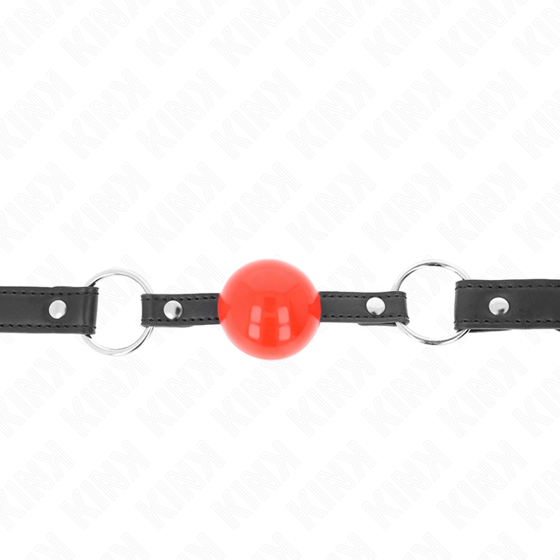 KINK - MORDAZA DE BOLA 4 CM CON CANDADO BOLA ROJA CORREA NEGRA 60 x 2 CM - BDSM & BONDAGE - El Arte del Placer