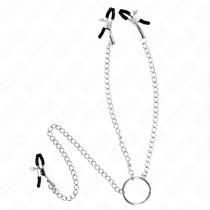 KINK - PINZAS PARA PEZONES Y CLÍTORIS CON CADENA 30 CM MODELO 2 - Artículos BDSM - El Arte del Placer
