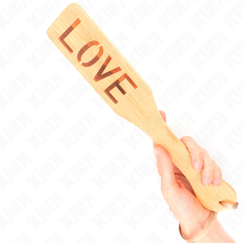 KINK - PALA DE BAMBÚ PALABRA LOVE 32 X 5.5 CM - Artículos BDSM - El Arte del Placer