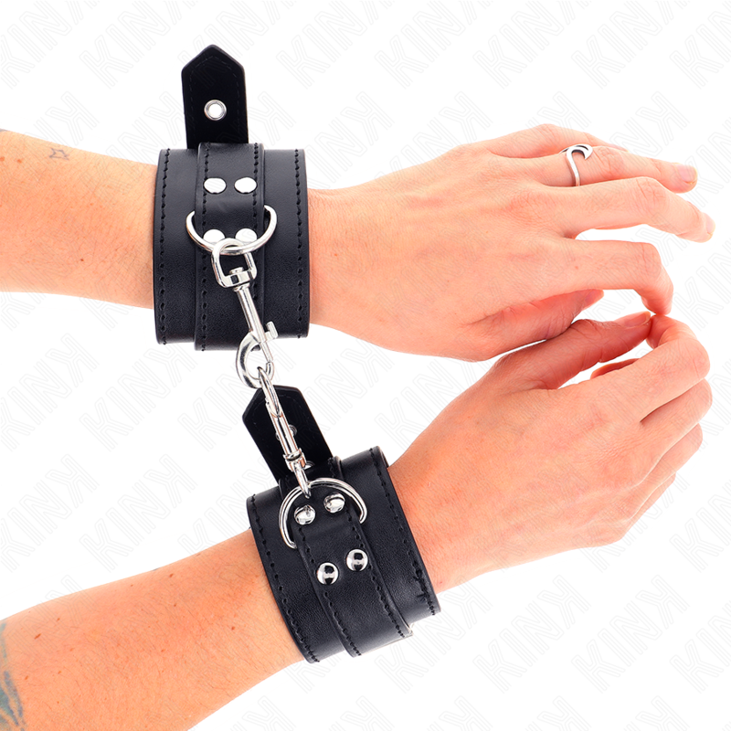 KINK - MUÑEQUERAS CON TACHUELAS NEGRO 35 X 6 CM - BDSM & BONDAGE - El Arte del Placer