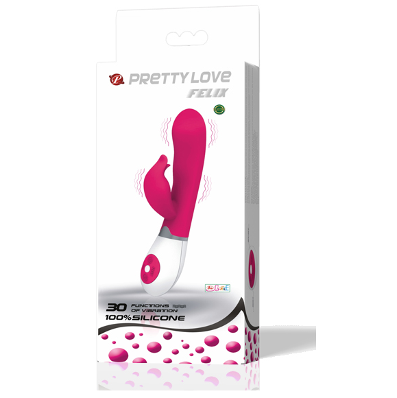 PRETTY LOVE - FLIRTATION VIBRADOR CON ESTIMULADOR FELIX - JUGUETES BIENESTAR - El Arte del Placer
