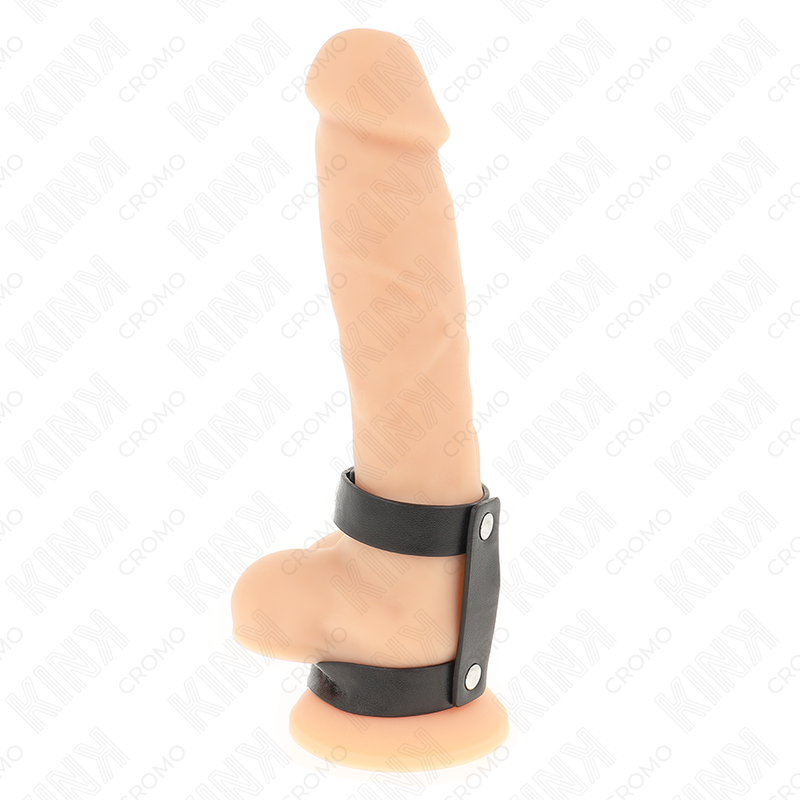 KINK - ANILLO PENE DOBLE POLIPIEL AJUSTABLE - Anillas pene metal BDSM - El Arte del Placer