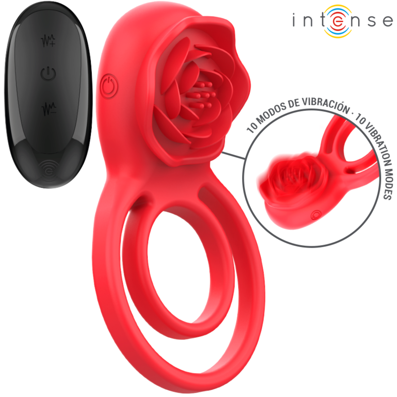 INTENSE - GAIL ROSA ESTIMULADORA 10 VIBRACIONES ROJO CONTROL REMOTO - Estimuladores - El Arte del Placer