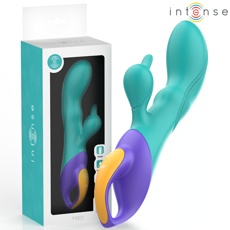 INTENSE - FRED VIBRADOR RECARGABLE RABBIT AZUL - JUGUETES BIENESTAR - El Arte del Placer