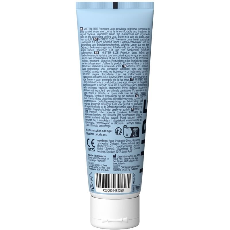 MISTER SIZE - LUBRICANTE PREMIUM 100 ML - Base Agua - El Arte del Placer