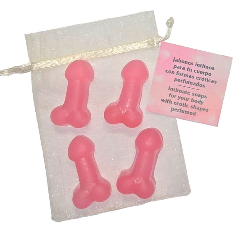 DIABLO PICANTE – 4 MINI JABONES PERFUMADOS FORMA PENE - Artículos divertidos - El Arte del Placer