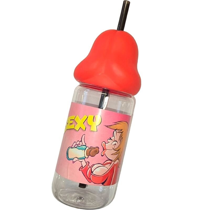 DIABLO PICANTE - BIBERÓN FORMA PENE 360 ML ROJO - Artículos divertidos - El Arte del Placer
