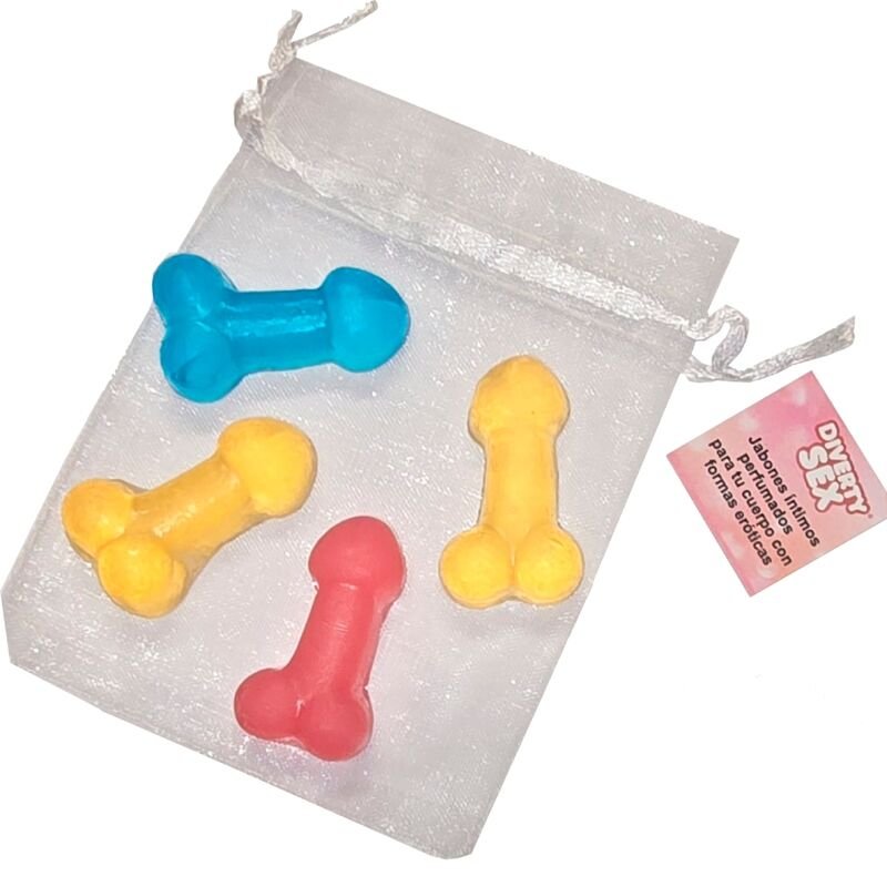 DIABLO PICANTE – 4 MINI JABONES PERFUMADOS FORMA PENE - Artículos divertidos - El Arte del Placer