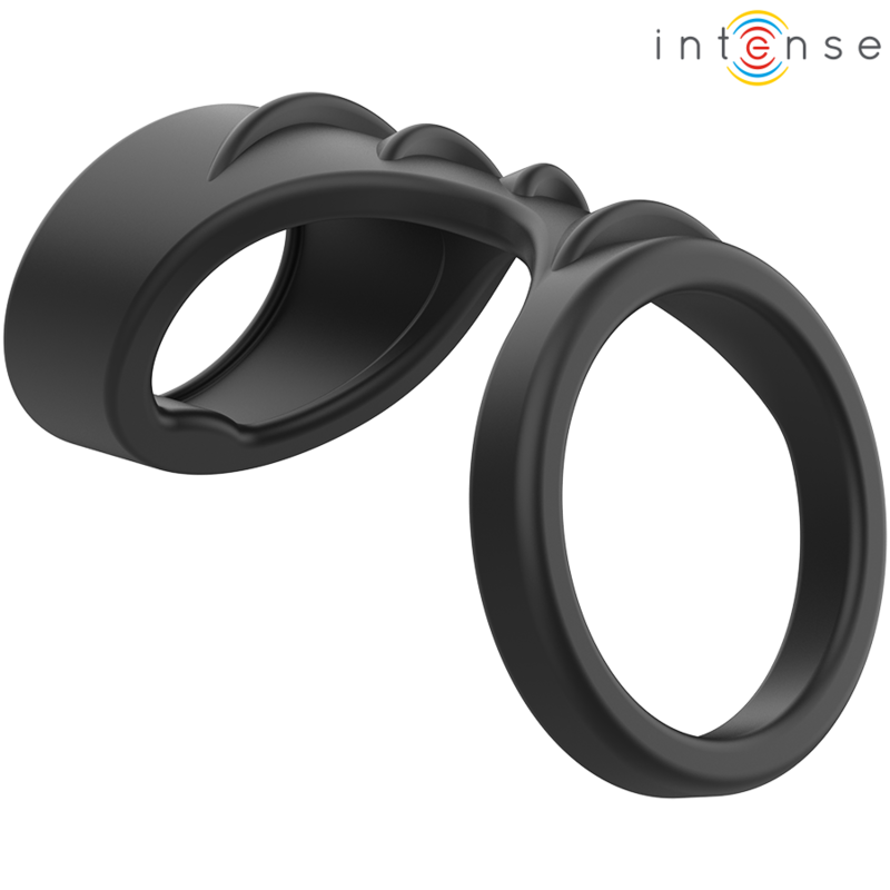 INTENSE - THEO ANILLO DOBLE PARA PENE SILICONA NEGRO MODELO 3 - Accesorios para el pene - El Arte del Placer