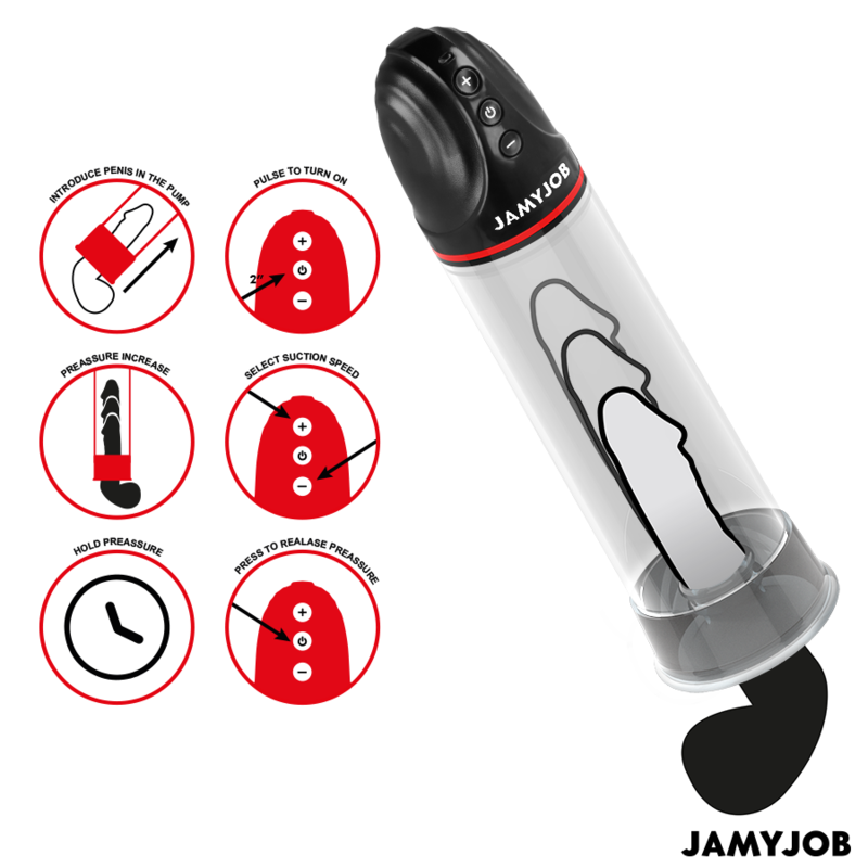 JAMYJOB - XPAND BOMBA AUTOMÁTICA 3 NIVELES DE SUCCIONADOR GRIS - Accesorios para el pene - El Arte del Placer