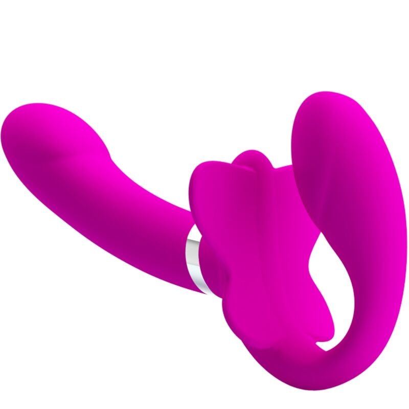 PRETTY LOVE - VALERIE VIBRADOR DOBLE STRAP-ON 12 VIBRACIONES MORADO - JUGUETES BIENESTAR - El Arte del Placer