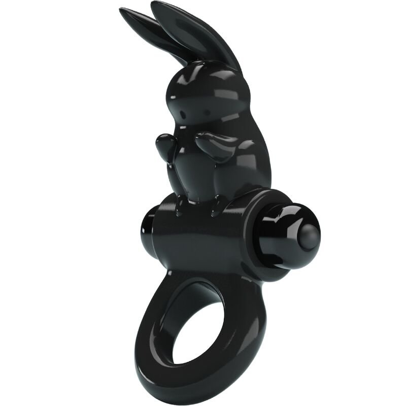 PRETTY LOVE - EXCITING RING ANILLO VIBRADOR RABBIT 10 VIBRACIONES NEGRO - Accesorios para el pene - El Arte del Placer