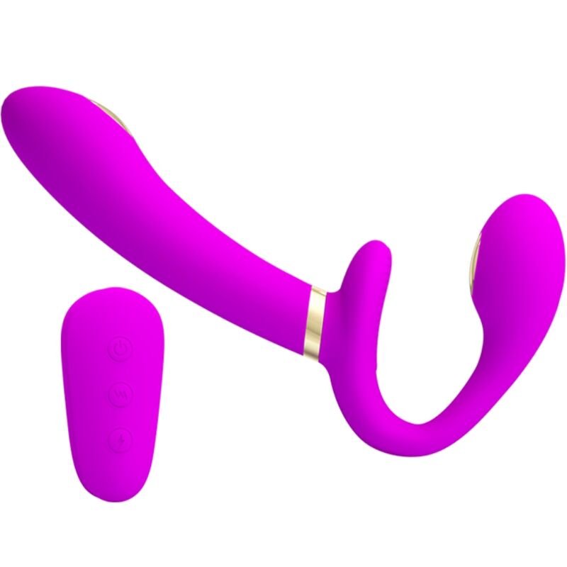 PRETTY LOVE - THUNDERBIRD VIBRADOR DOBLE STRAP-ON CONTROL REMOTO MORADO - JUGUETES BIENESTAR - El Arte del Placer
