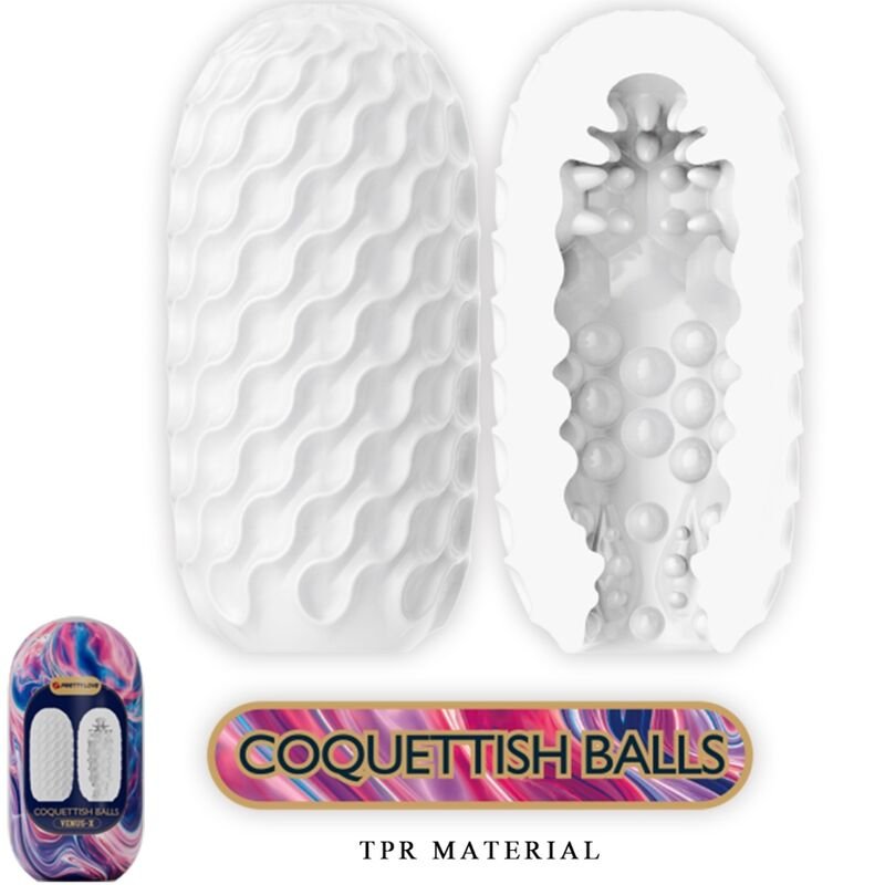 PRETTY LOVE - COQUETTISH BALLS MASTURBADOR MASCULINO SILICONA BLANCO - JUGUETES BIENESTAR - El Arte del Placer