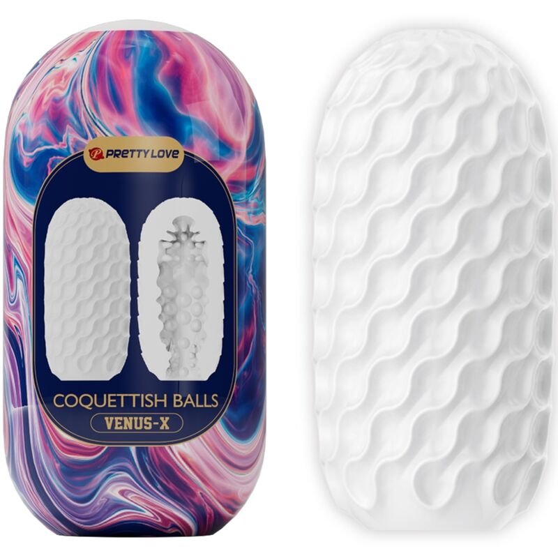 PRETTY LOVE - COQUETTISH BALLS MASTURBADOR MASCULINO SILICONA BLANCO - JUGUETES BIENESTAR - El Arte del Placer