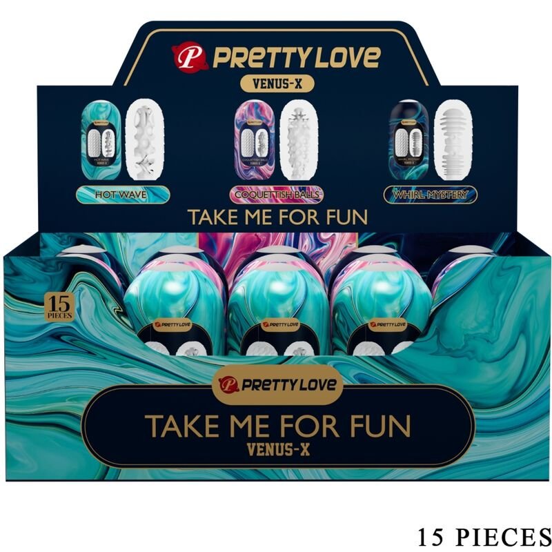PRETTY LOVE - VENUS X 15 MASTURBADORES MASCULINOS SILICONA BLANCO - JUGUETES BIENESTAR - El Arte del Placer