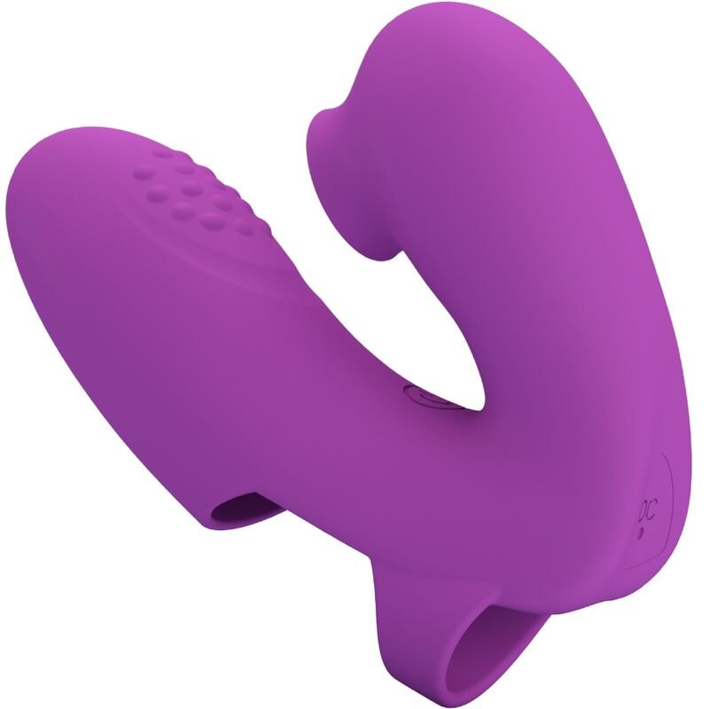 PRETTY LOVE - ATHENA VIBRADOR DE DEDO CON ESTIMULADOR CLÍTORIS MORADO - JUGUETES BIENESTAR - El Arte del Placer