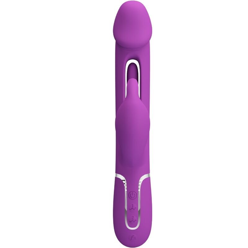 PRETTY LOVE - KAMPAS VIBRADOR RABBIT MULTIFUNCIÓN 3 EN 1 MORADO - JUGUETES BIENESTAR - El Arte del Placer
