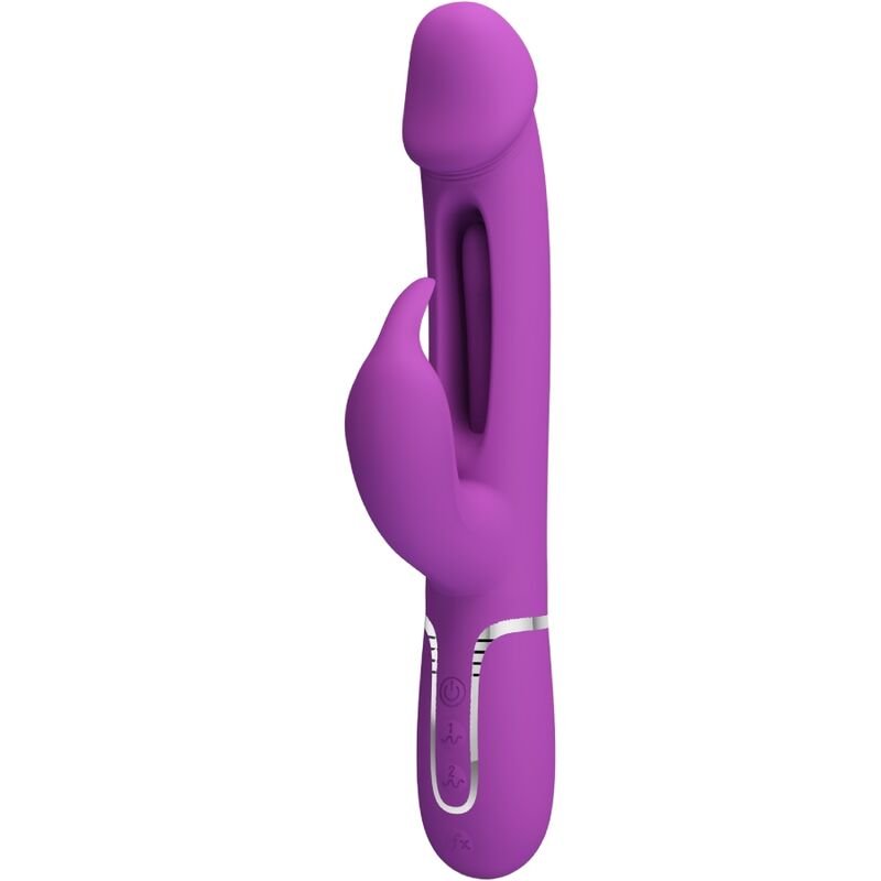 PRETTY LOVE - KAMPAS VIBRADOR RABBIT MULTIFUNCIÓN 3 EN 1 MORADO - JUGUETES BIENESTAR - El Arte del Placer