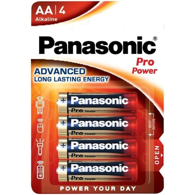 PANASONIC - PRO POWER PILA ALCALINA AA LR6 BLISTER*4 - ARTÍCULOS VARIOS - El Arte del Placer